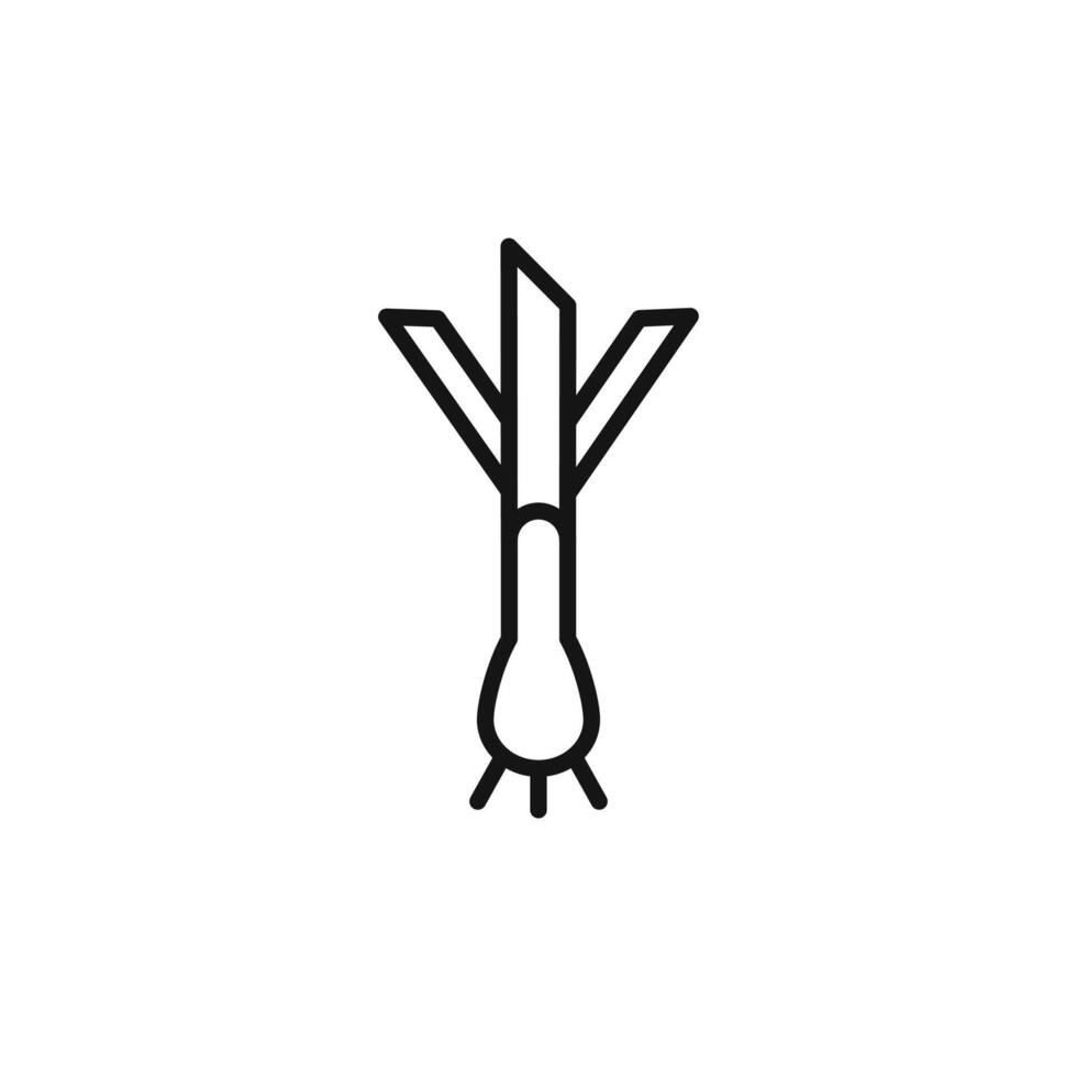 leek icon logo sign outline vector
