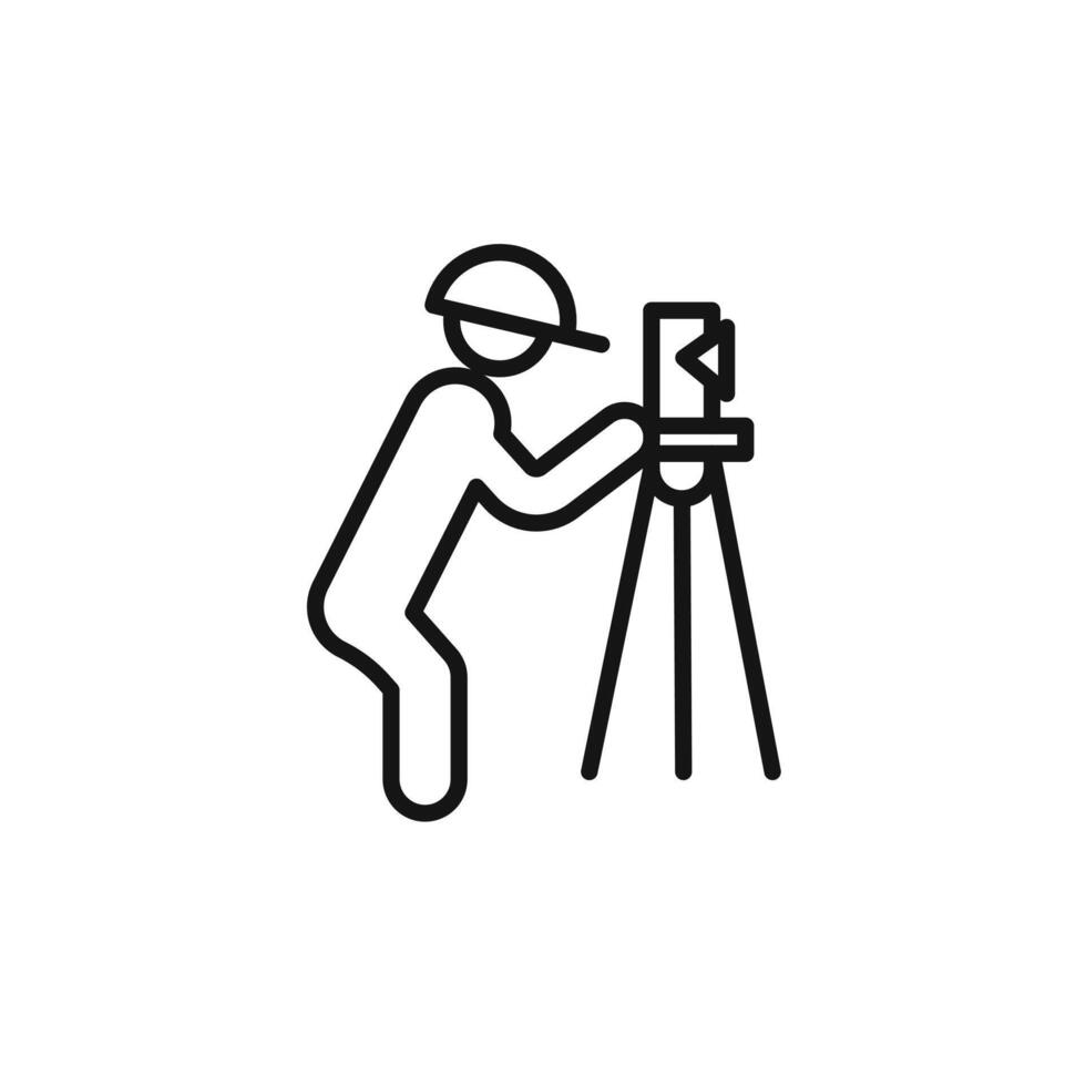 land surveyor icon logo sign outline vector