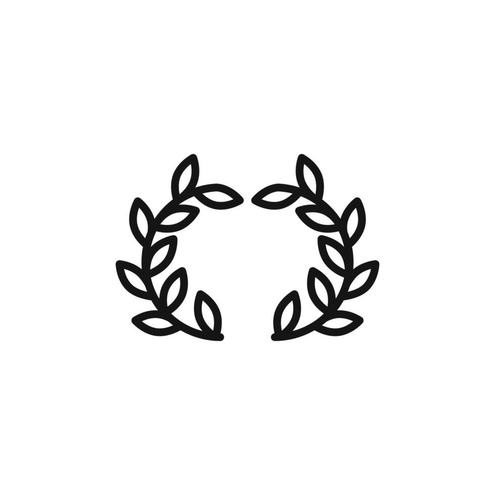 laurel wreath icon logo sign outline vector