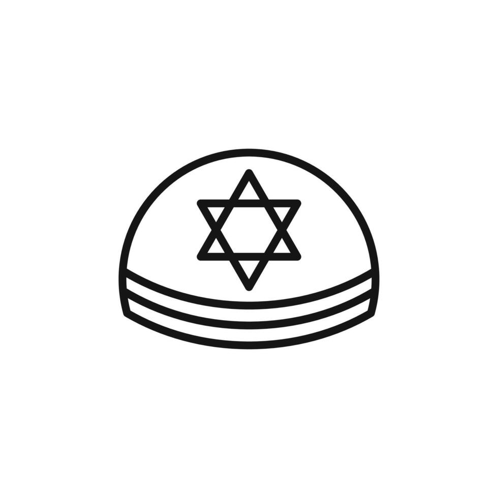 Kippah icon logo sign outline vector