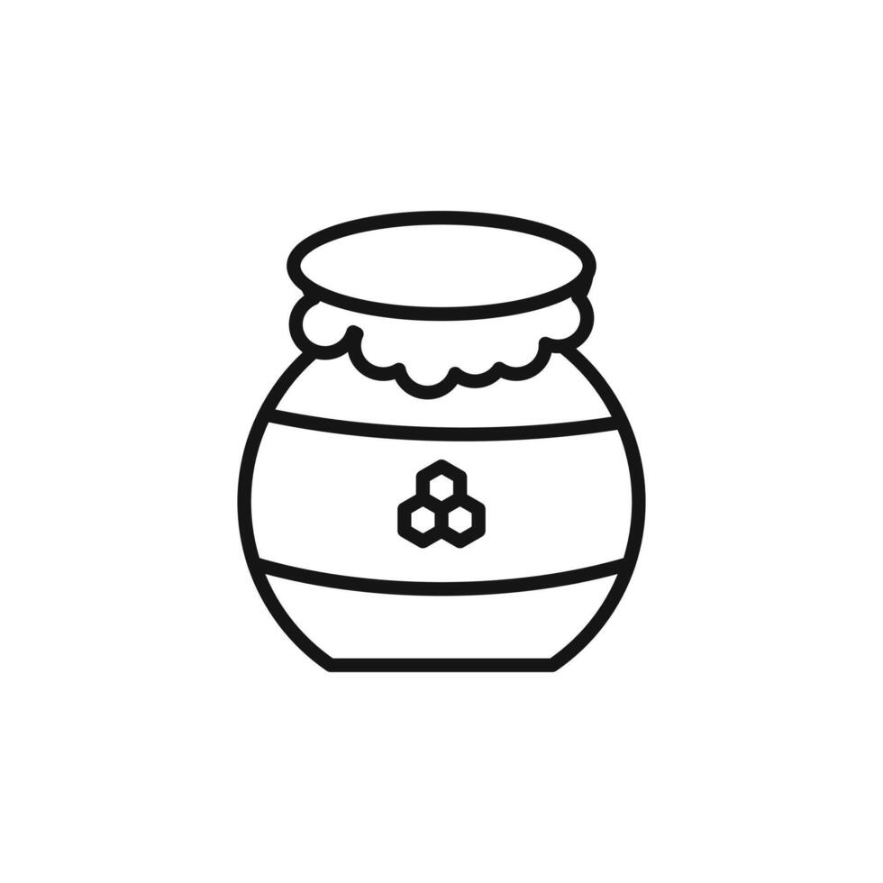 Honey jar icon logo sign outline vector