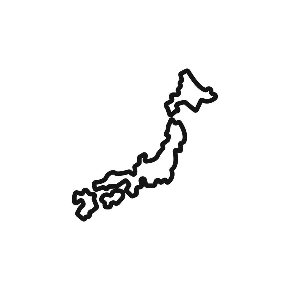 Japan map icon logo sign outline vector
