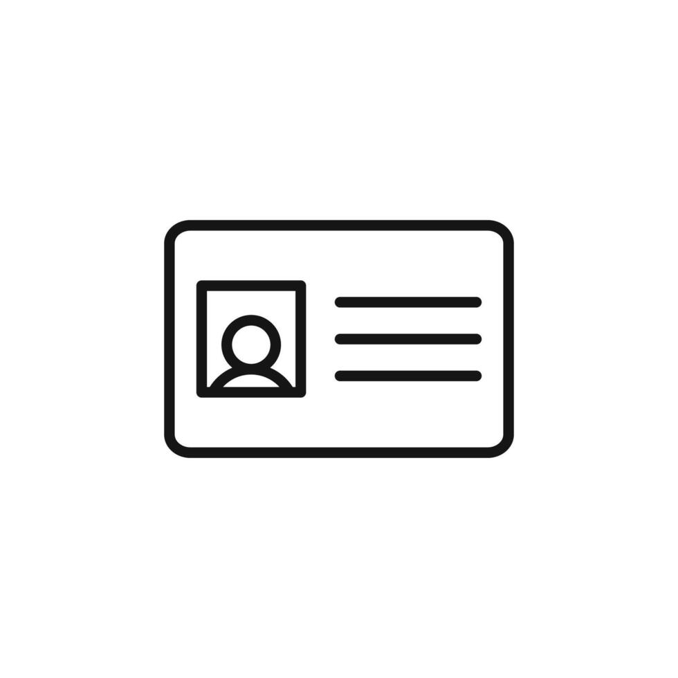 Identification card icon logo sign outline vector
