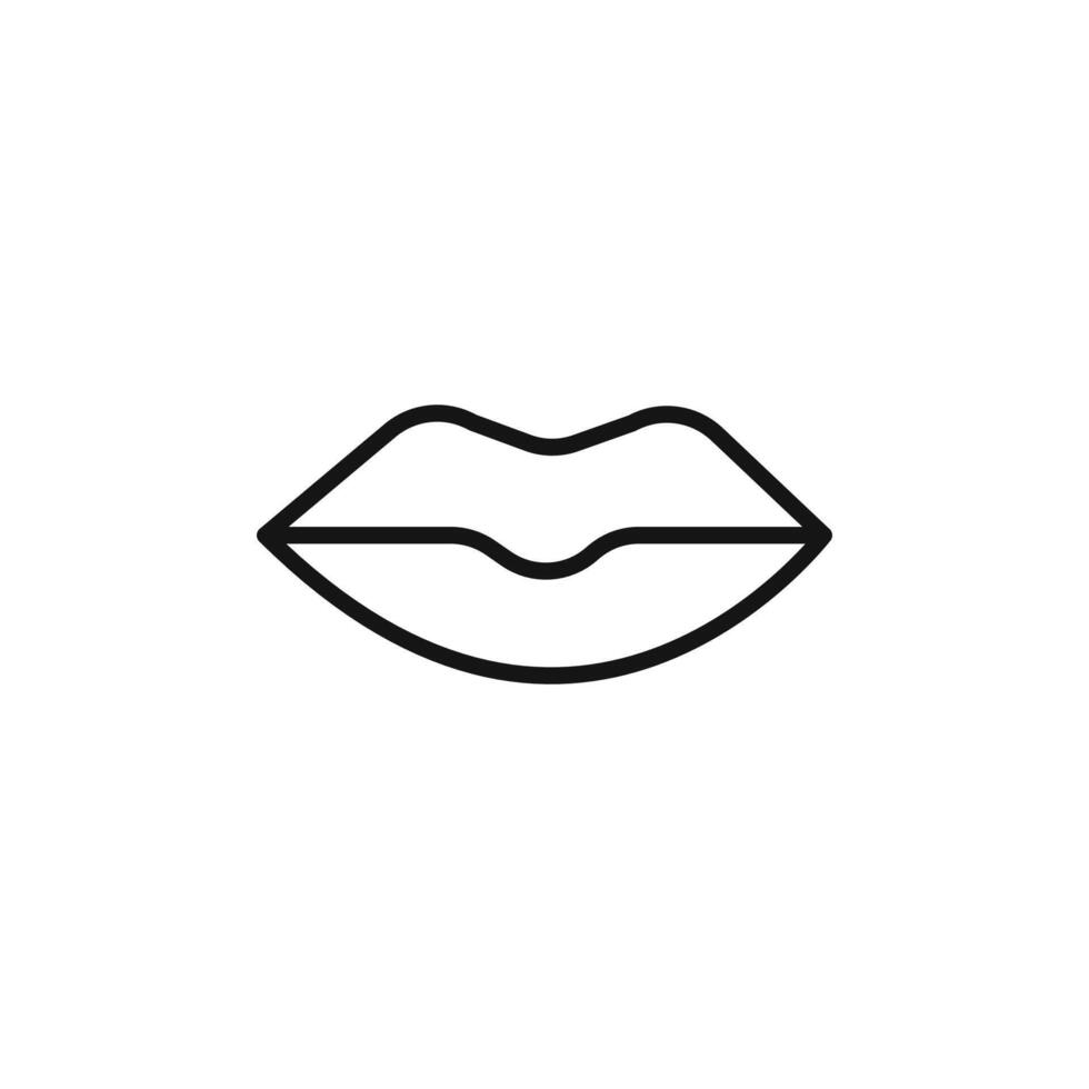 Lips icon logo sign outline vector