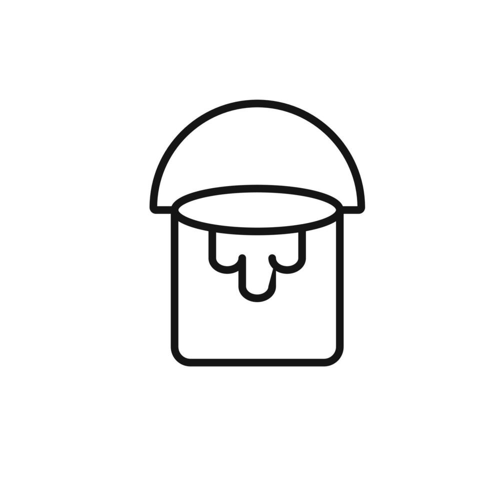 paint bucket icon logo sign outline vector