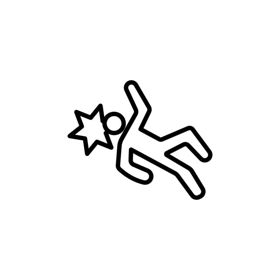 man fall down icon logo sign outline vector