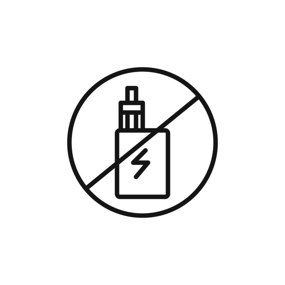 No Electronic Vaping icon logo sign outline vector
