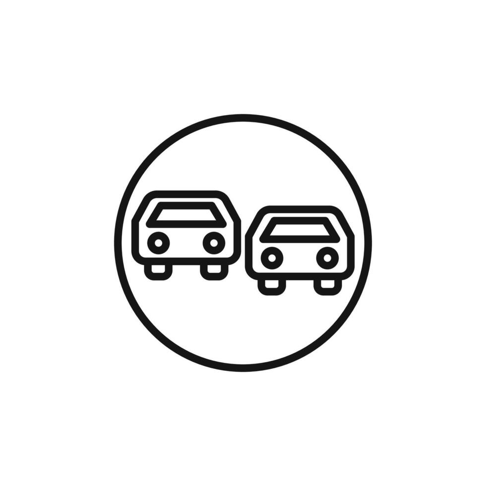 No overtaking icon logo sign outline vector