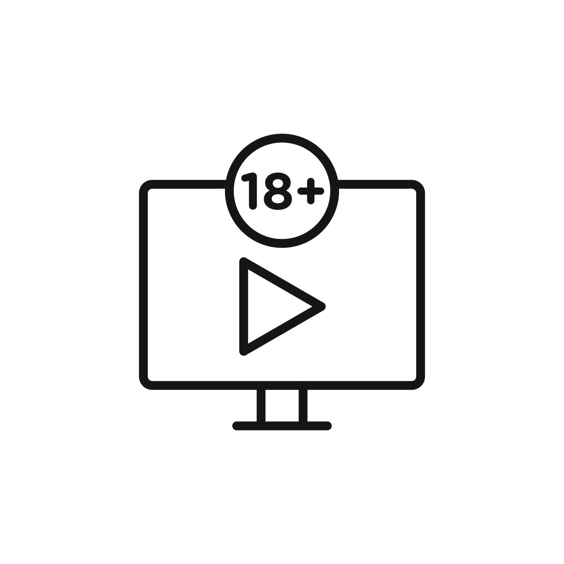 plus 18 movie icon logo sign outline 47567659 Vector Art at Vecteezy