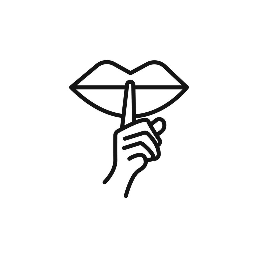 Please do quite pssst icon logo sign outline vector