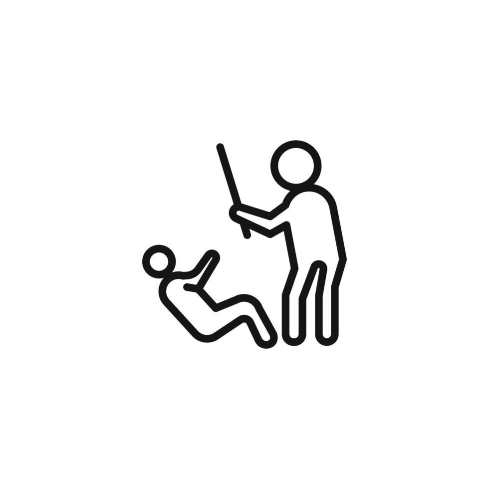 Policeman beating Protest icon logo sign outline vector