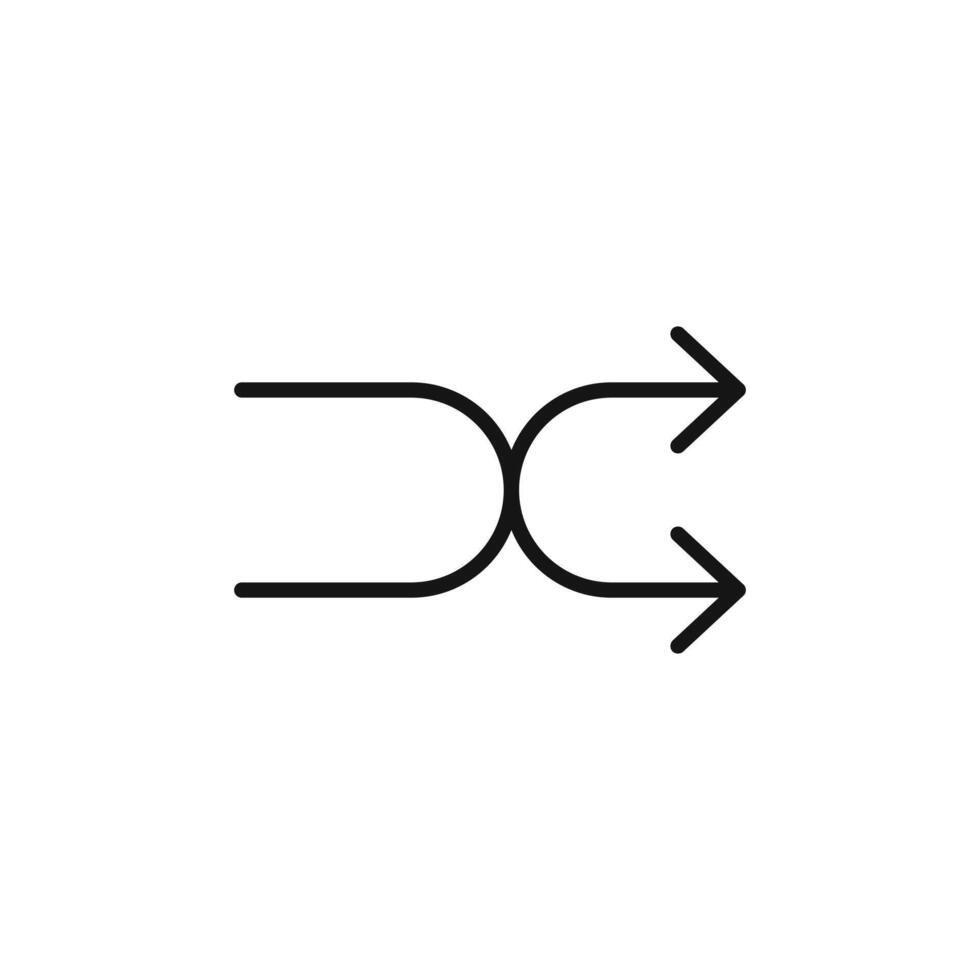Shuffle icon logo sign outline vector