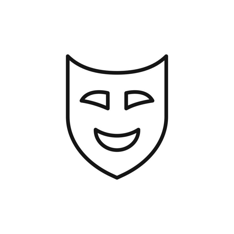 Theatrical mask icon logo sign outline vector