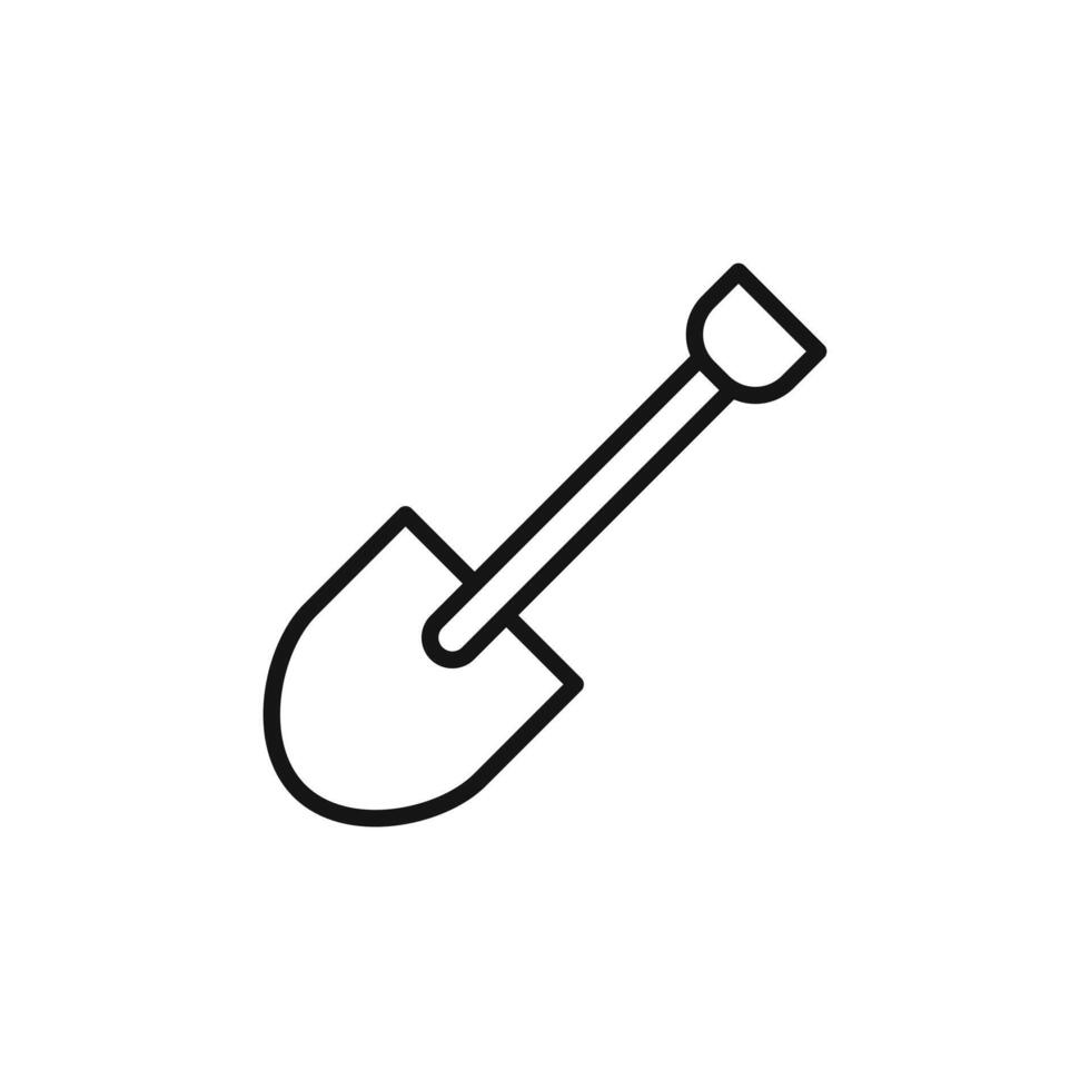 Short spade icon logo sign outline vector