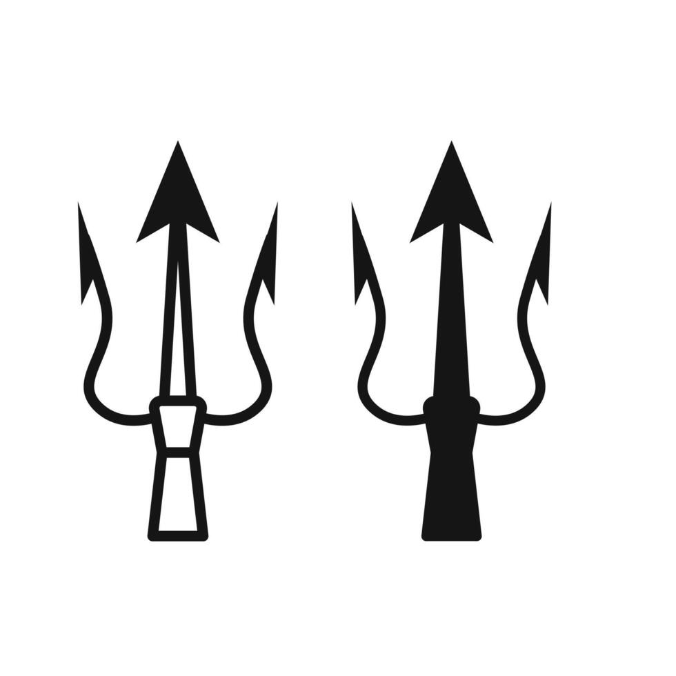 trident and poseidon icon logo sign outline vector