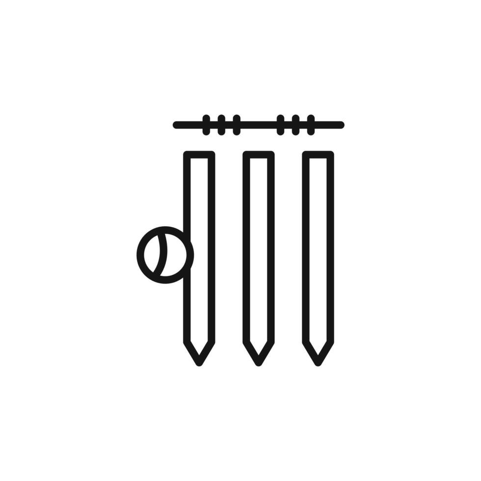 Wicket Stump icon logo sign outline vector