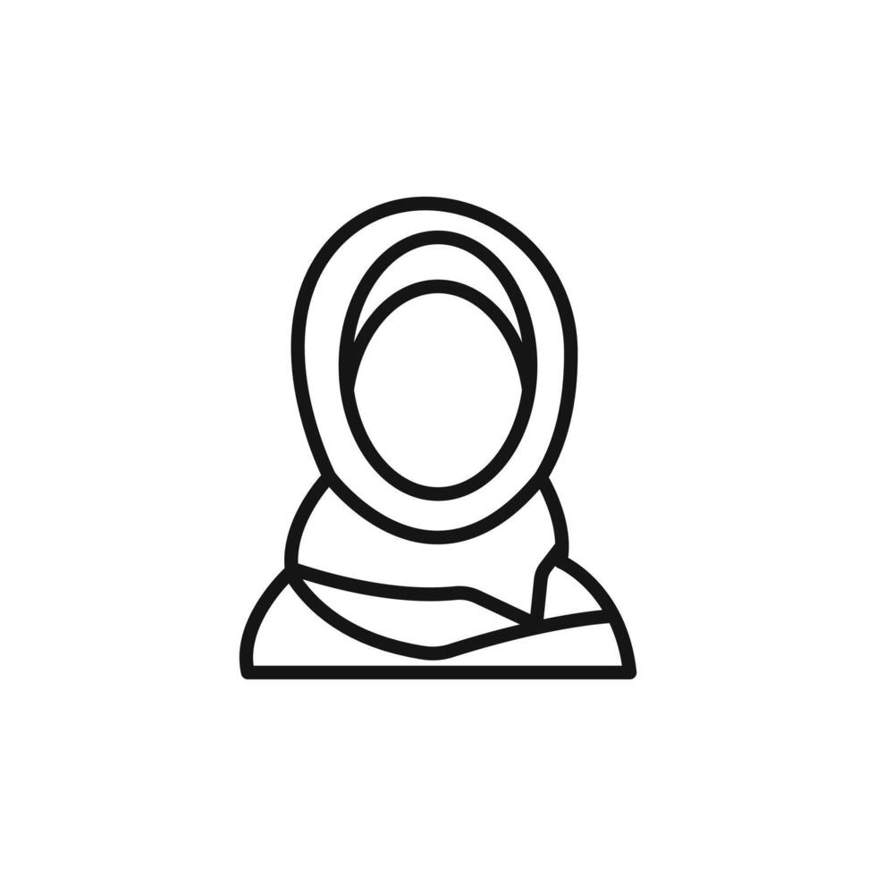 Women hijab icon logo sign outline vector