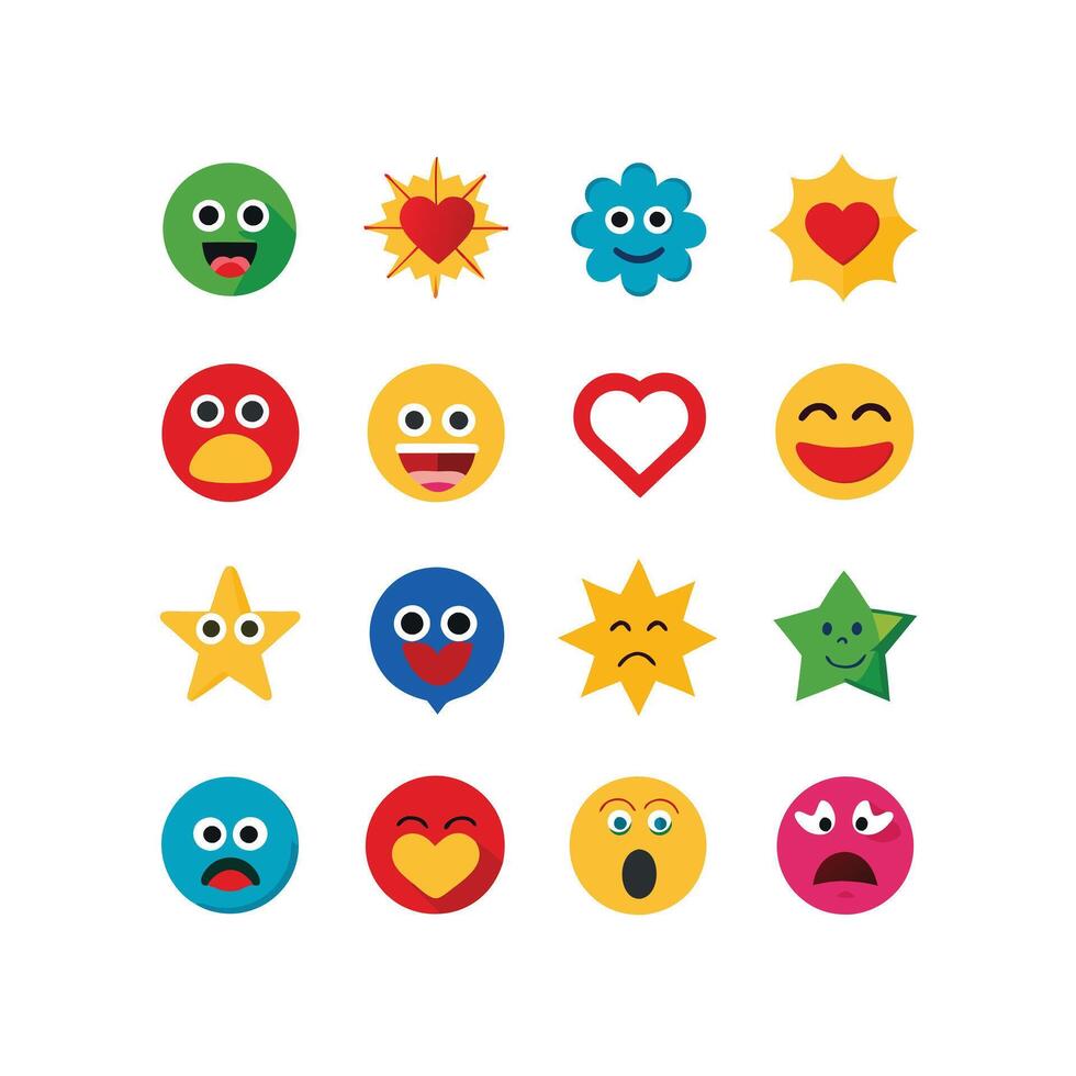 Reaction Icon Set Collection Illustration vector