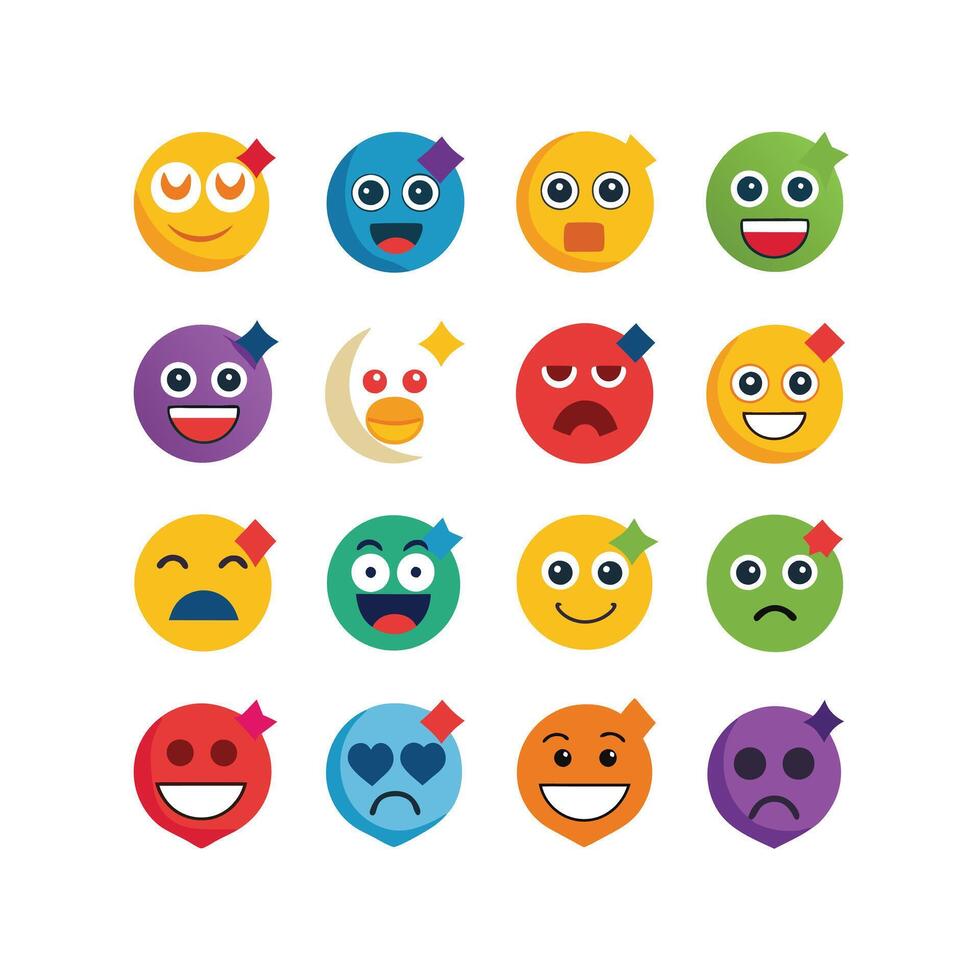 Reaction Icon Set Collection Illustration vector