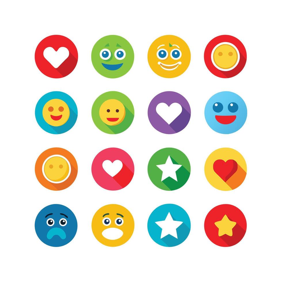 Reaction Icon Set Collection Illustration vector