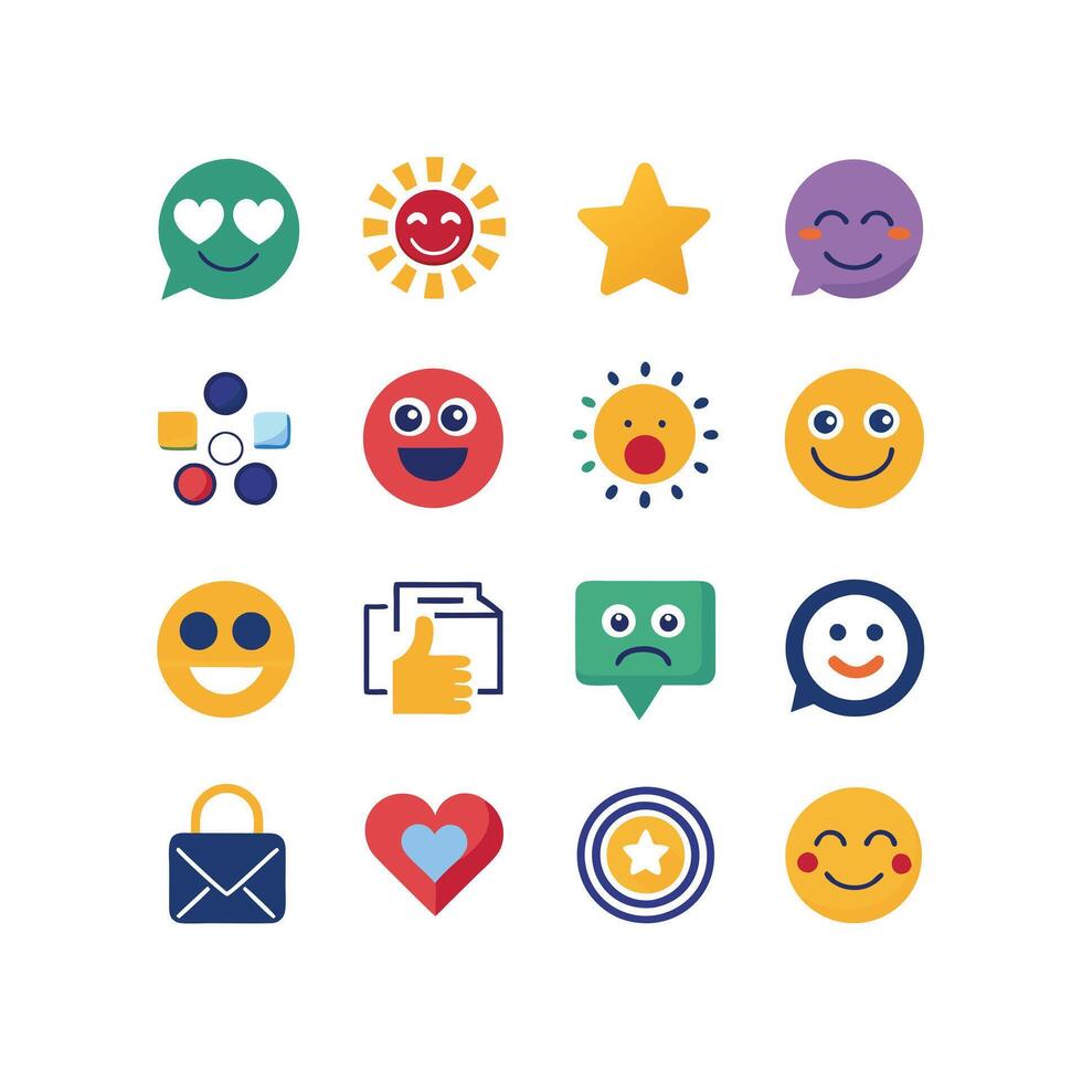 Reaction Icon Set Collection Illustration vector