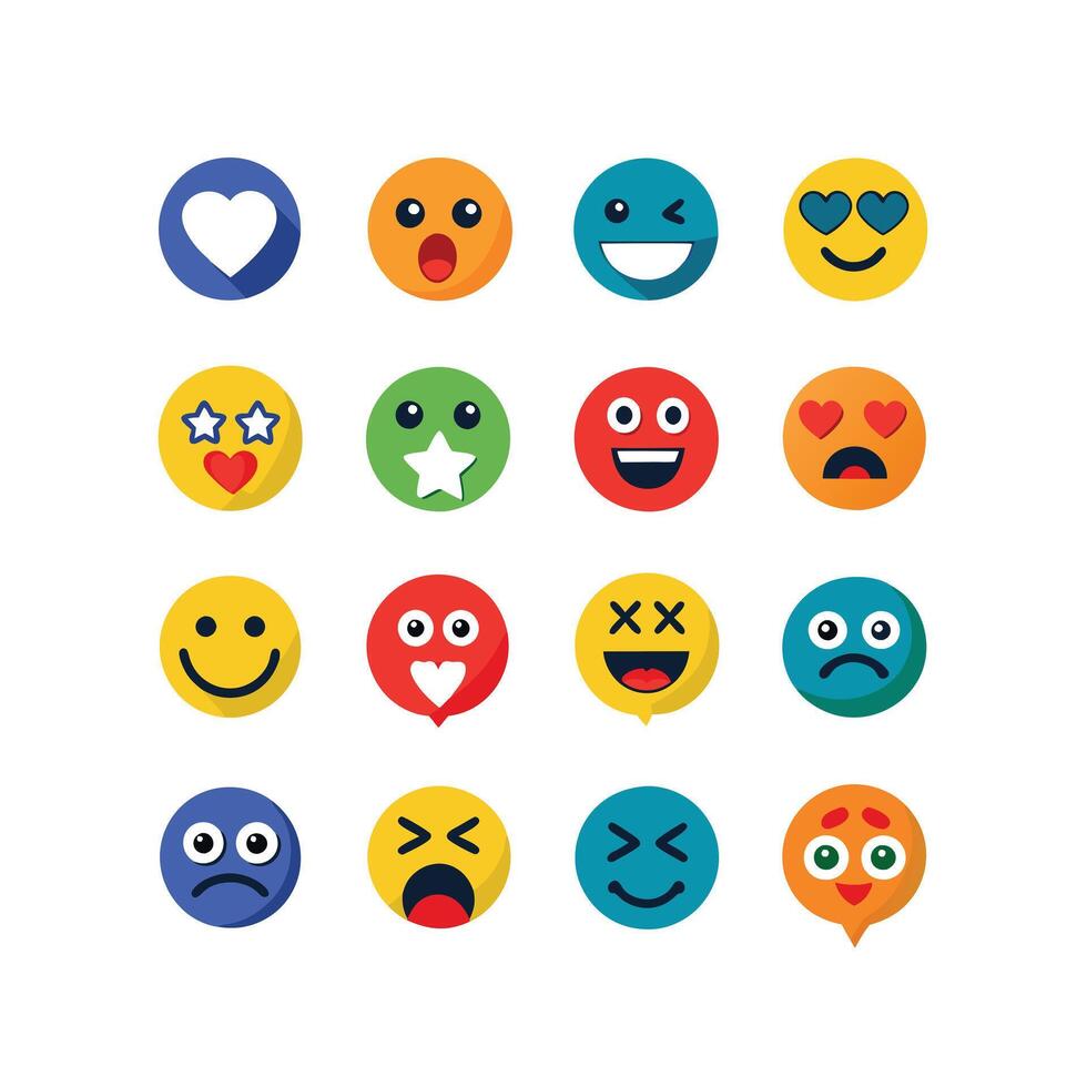 Reaction Icon Set Collection Illustration vector