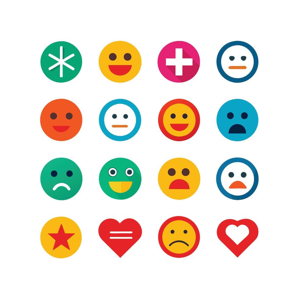 Reaction Icon Set Collection Illustration vector