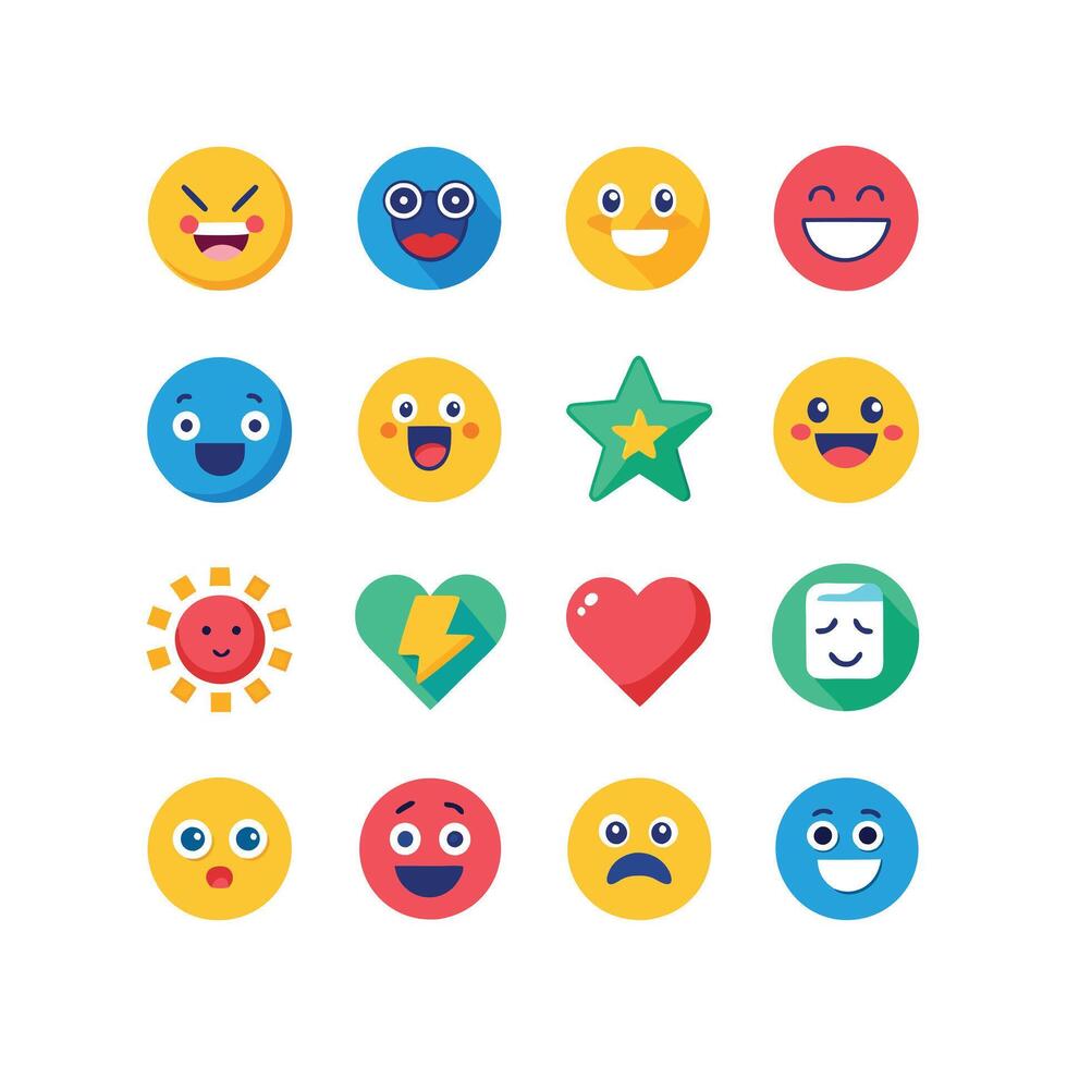 Reaction Icon Set Collection Illustration vector