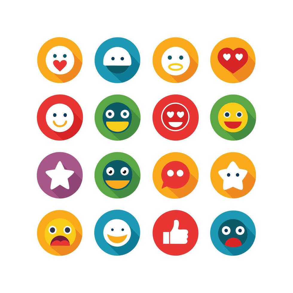 Reaction Icon Set Collection Illustration vector