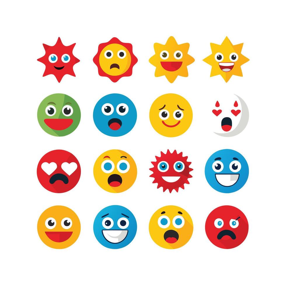 Reaction Icon Set Collection Illustration vector