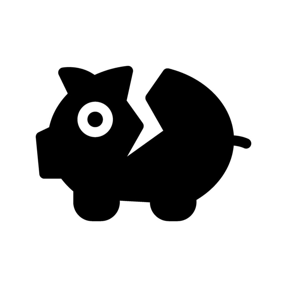 Piggy Bank Broken Icon Symbol Design Illustration vector