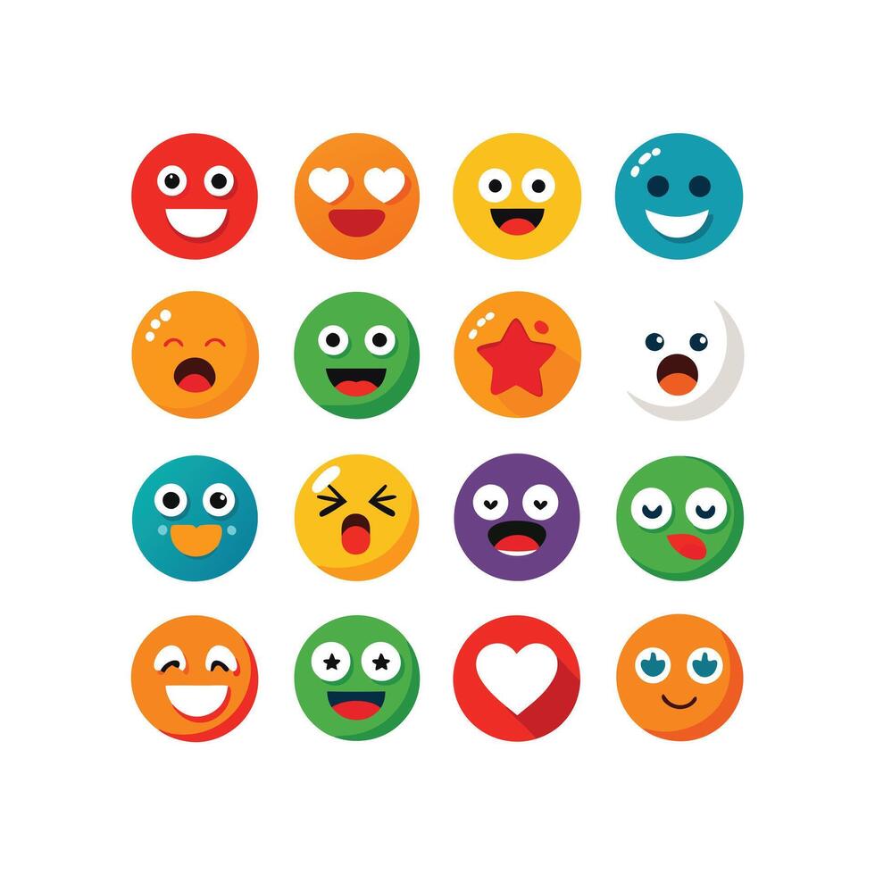 Reaction Icon Set Collection Illustration vector