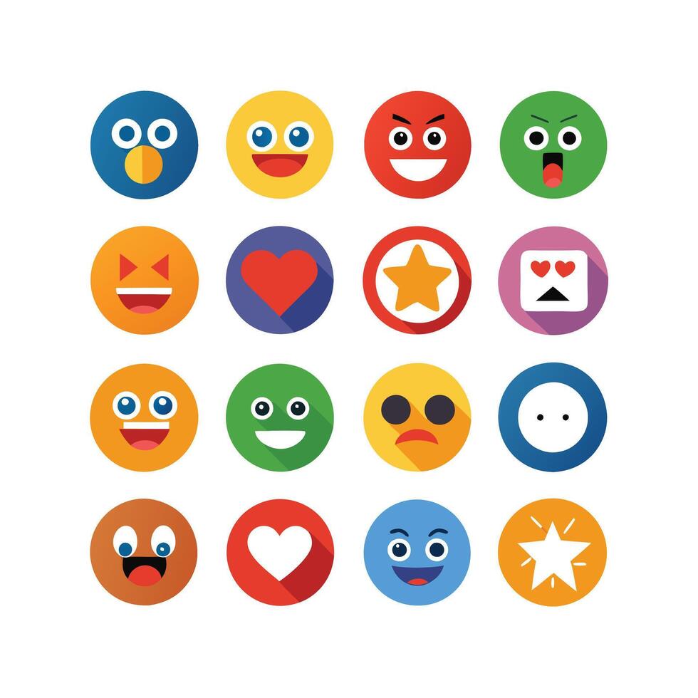 Reaction Icon Set Collection Illustration vector