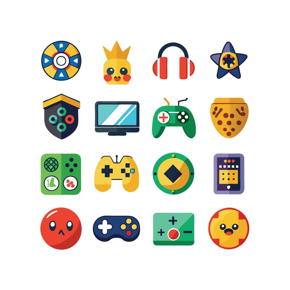 Gaming Icon Set Illustration vector