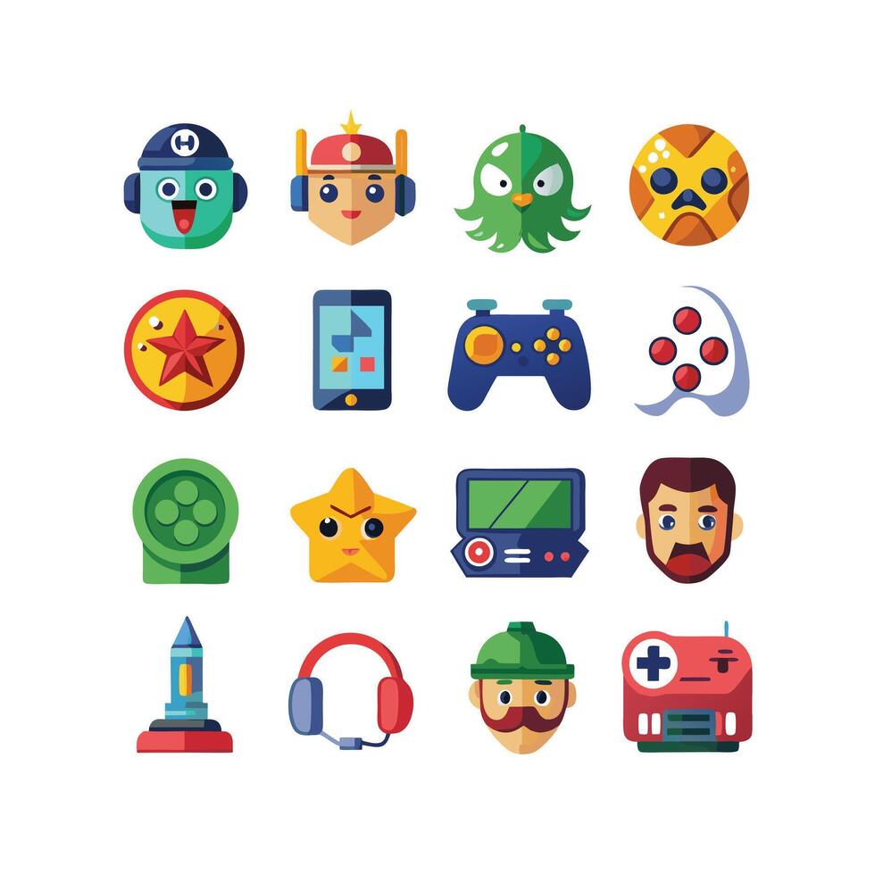Gaming Icon Set Illustration vector
