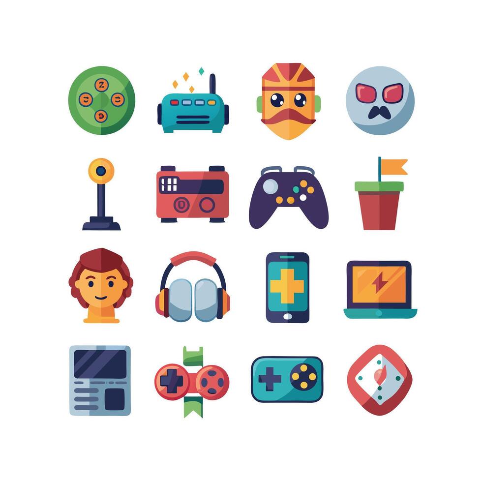 Gaming Icon Set Illustration vector