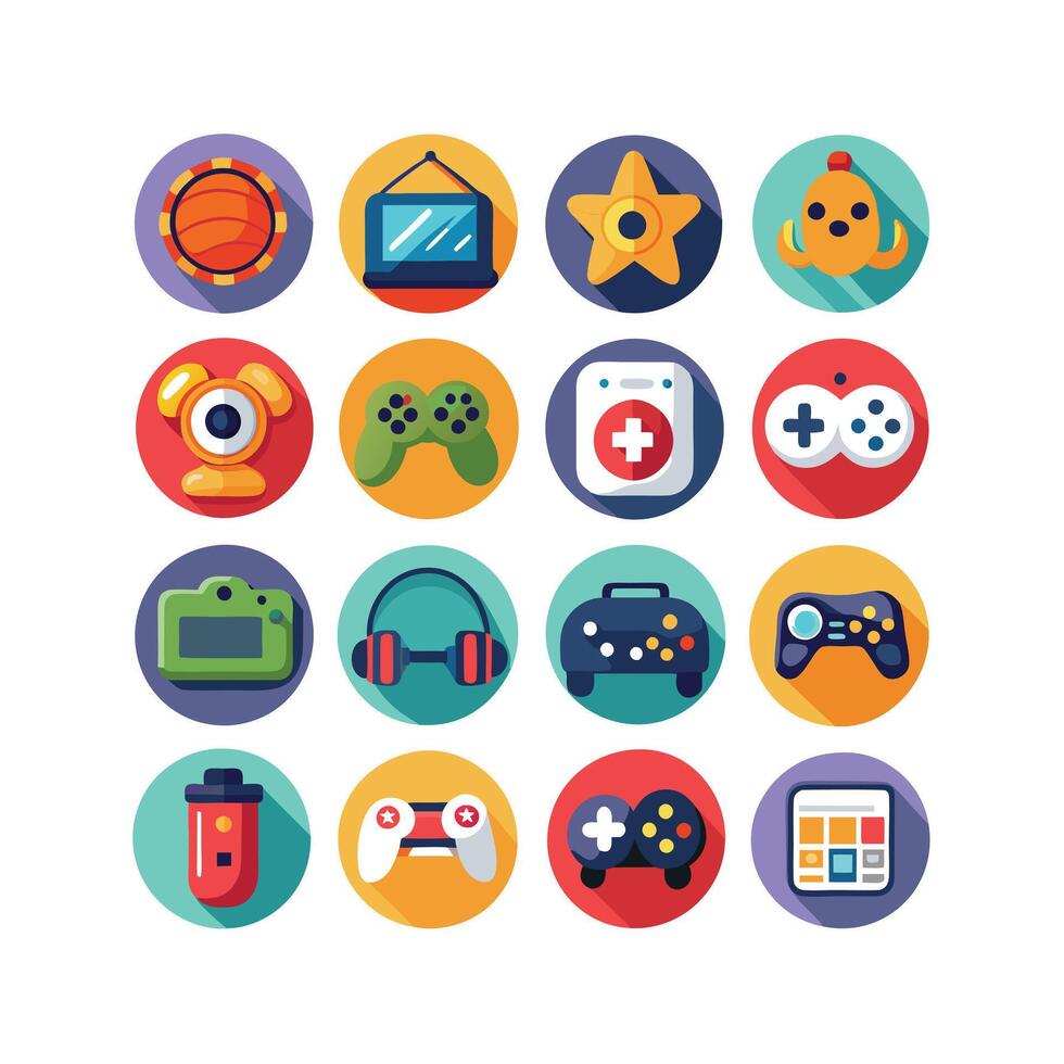Gaming Icon Set Illustration vector