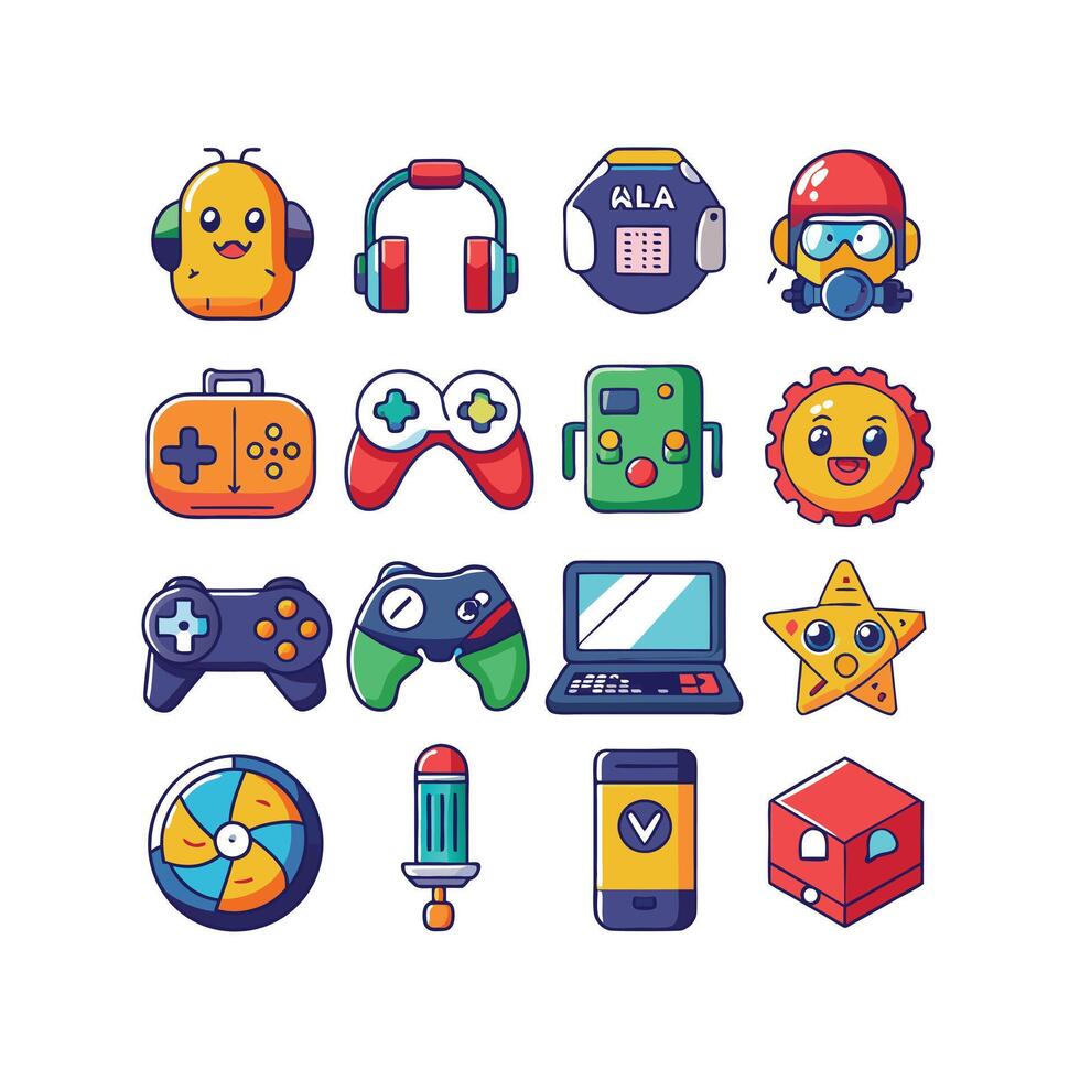 Gaming Icon Set Illustration vector