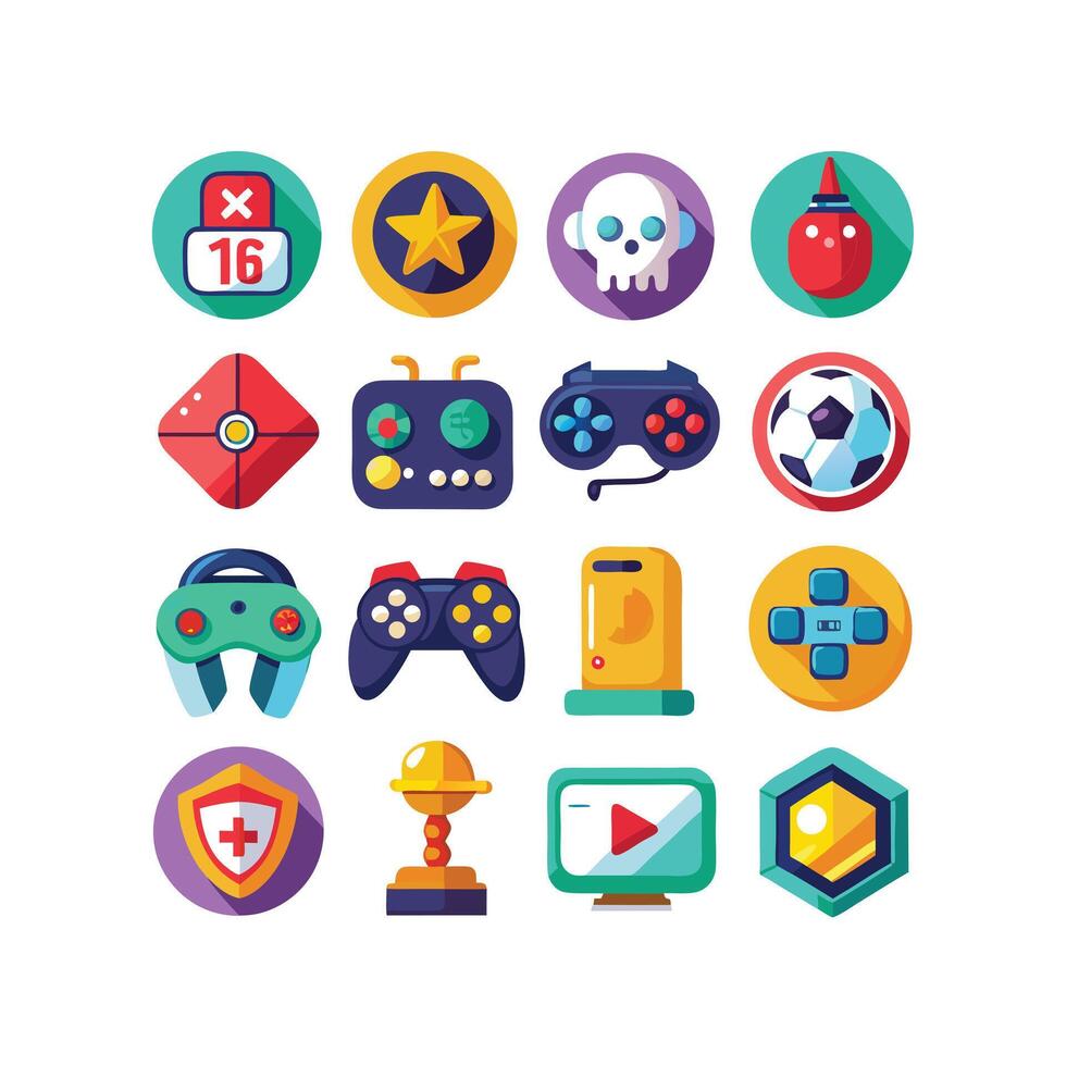Gaming Icon Set Illustration vector