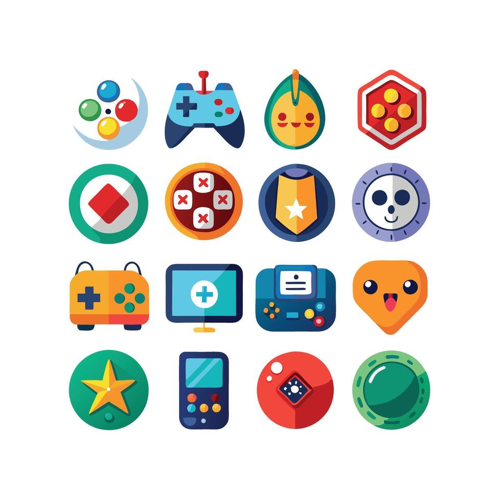 Gaming Icon Set Illustration vector