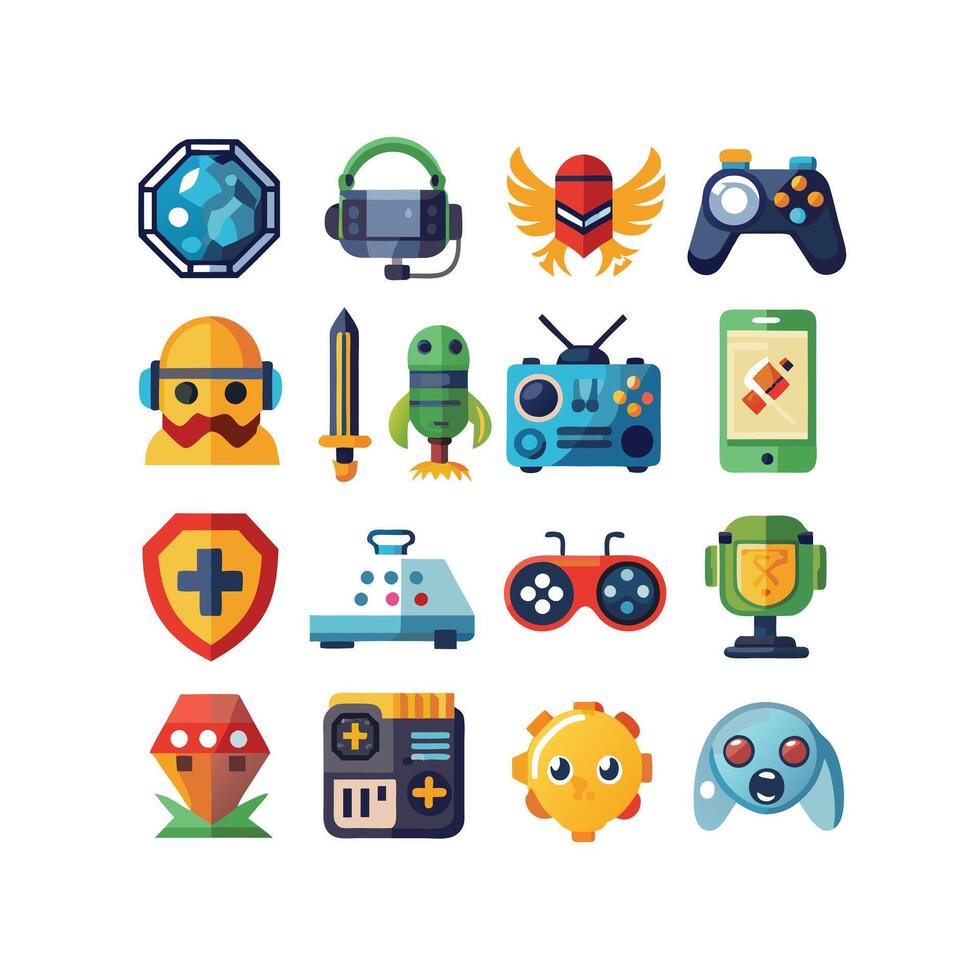 Gaming Icon Set Illustration vector