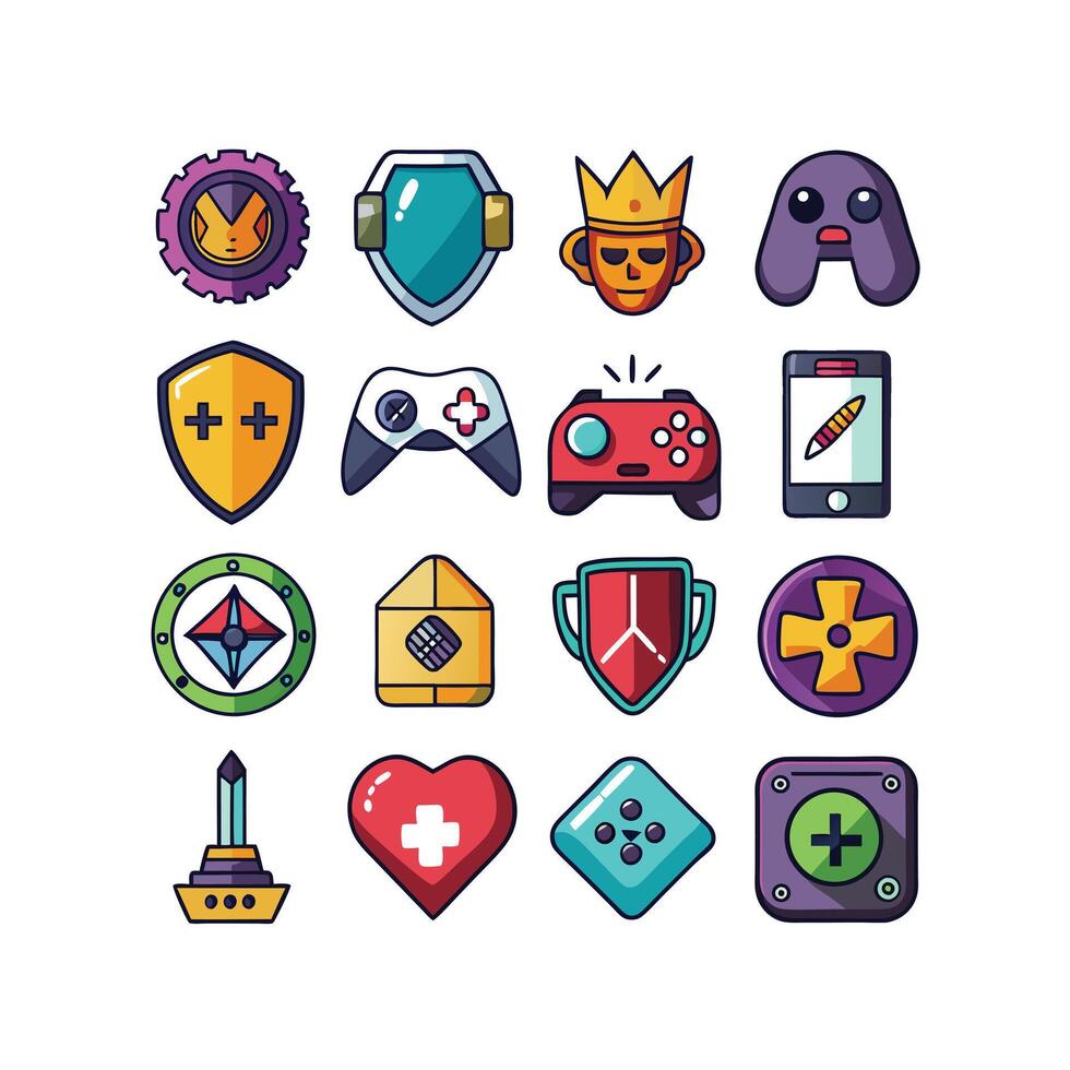 Gaming Icon Set Illustration vector