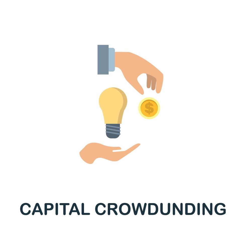 Capital Crowdunding flat icon. Simple sign from crowdfunding collection. Creative Capital Crowdunding icon illustration for web design, infographics and more vector