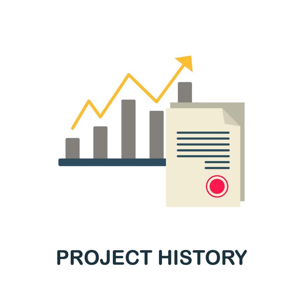 Project History flat icon. Simple sign from crowdfunding collection. Creative Project History icon illustration for web design, infographics and more vector