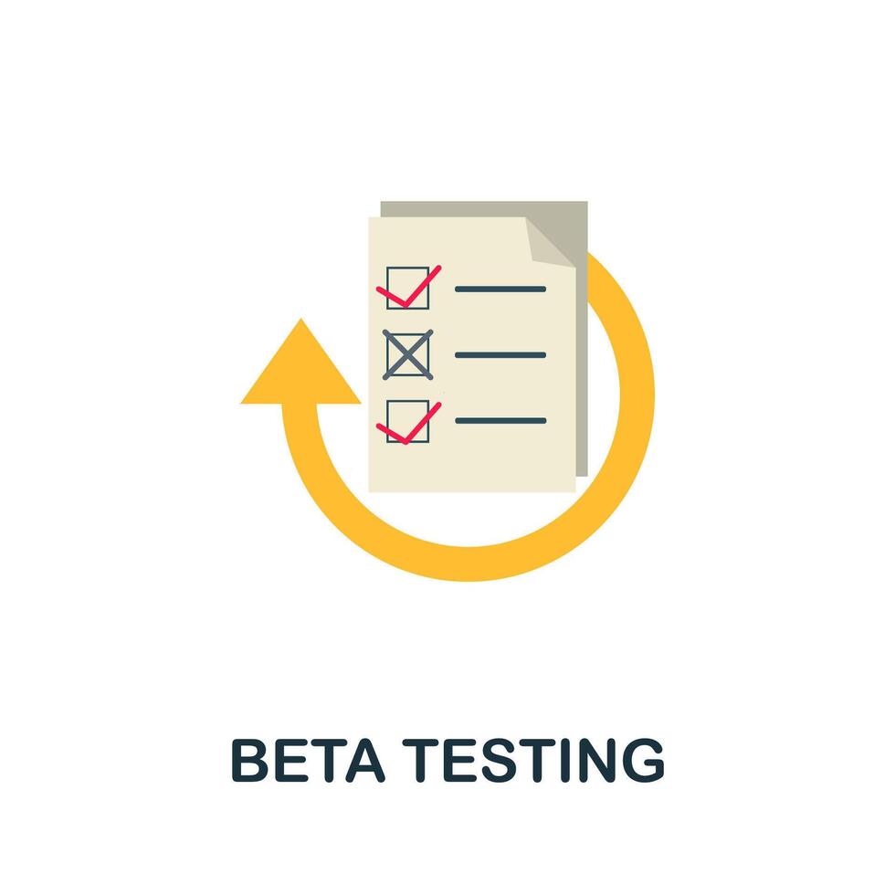 Beta Testing flat icon. Simple sign from crowdfunding collection. Creative Beta Testing icon illustration for web design, infographics and more vector