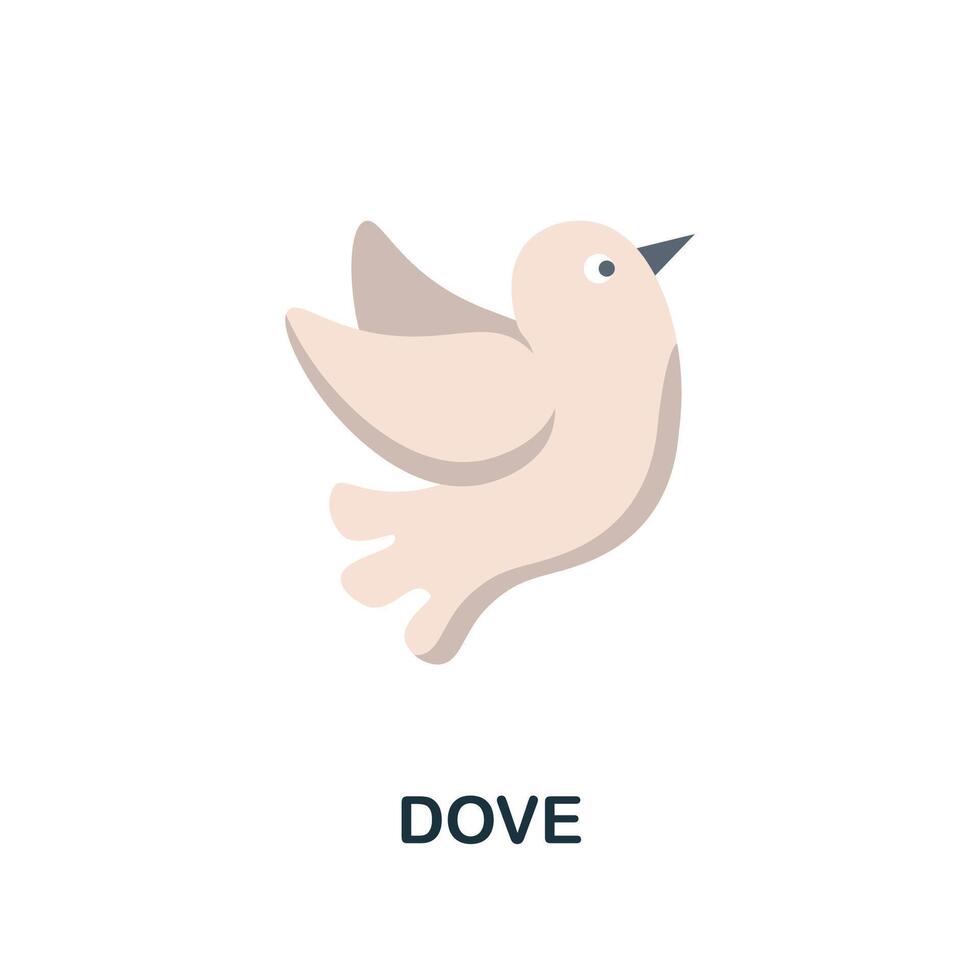 Dove flat icon. Color simple element from wedding collection. Creative Dove icon for web design, templates, infographics and more vector
