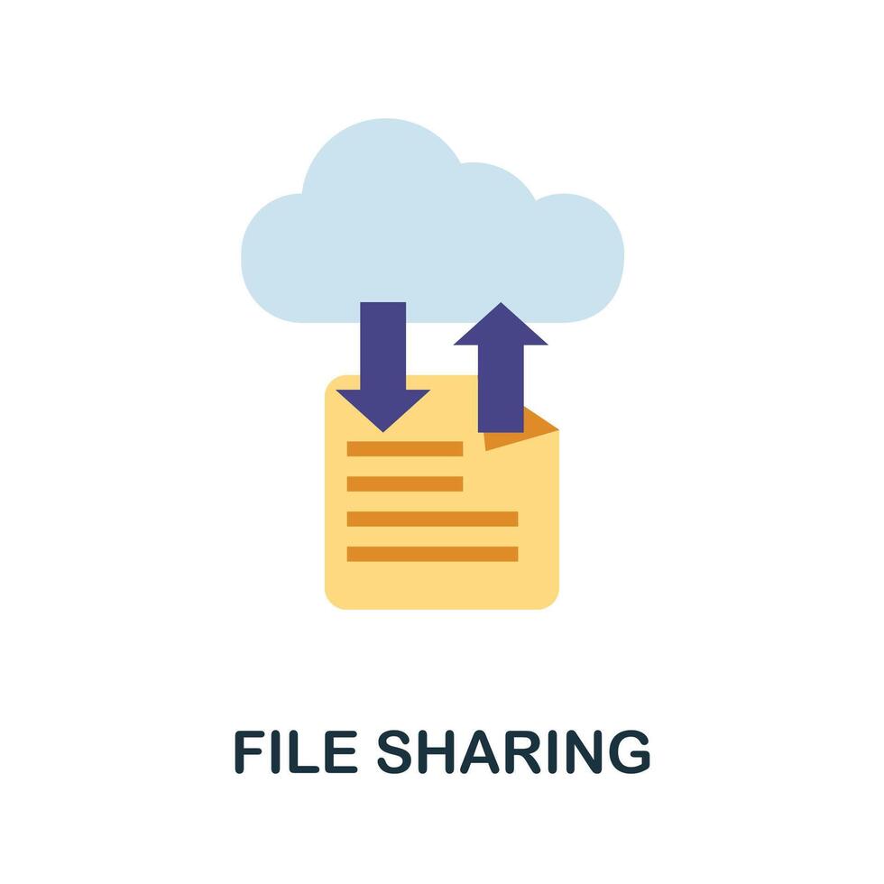 File Sharing flat icon. Color simple element from work from home collection. Creative File Sharing icon for web design, templates, infographics and more vector