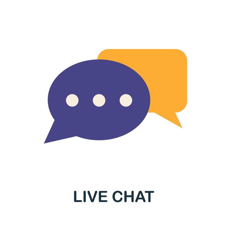 Live Chat flat icon. Color simple element from work from home collection. Creative Live Chat icon for web design, templates, infographics and more vector