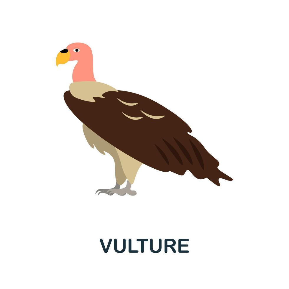 Vulture flat icon. Color simple element from wild west collection. Creative Vulture icon for web design, templates, infographics and more vector