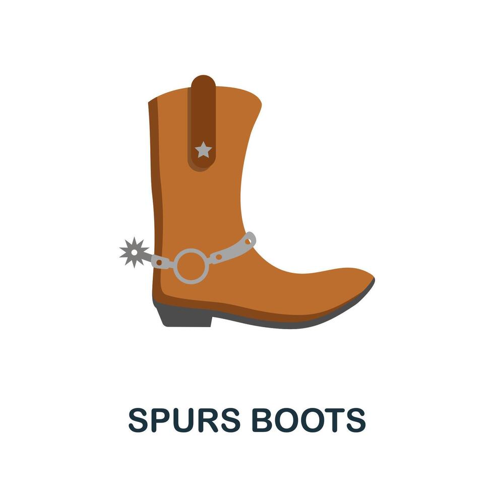 Spurs Boots flat icon. Color simple element from wild west collection. Creative Spurs Boots icon for web design, templates, infographics and more vector
